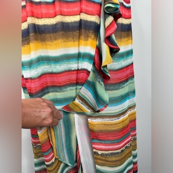 Seamline Cynthia Steffe Colorful Striped Sun Dress Size 12 Rainbow - Picture 6 of 11